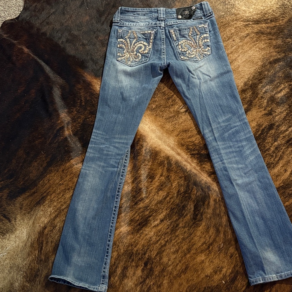 Miss Me Boot Cut Jeans with Embroidered Pockets